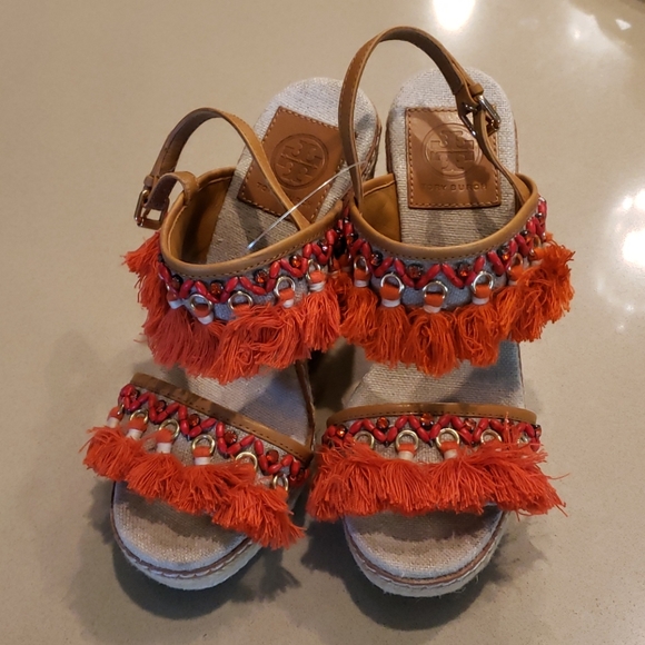 Tory Burch Niyah Espadrille Bohemain Wedge 6.5 - Picture 4 of 10